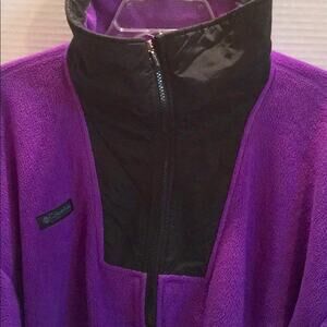 COLUMBIA PULLOVER Zip FRONT WARM PURPLE BLACK XL